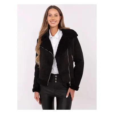 Černá krátká dámská zateplená bunda MI-KR-21848.26-black