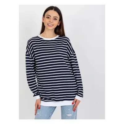 Bílo-tmavě modrá pruhovaná mikina -LO-BL-LK-236.27X-white-dark blue