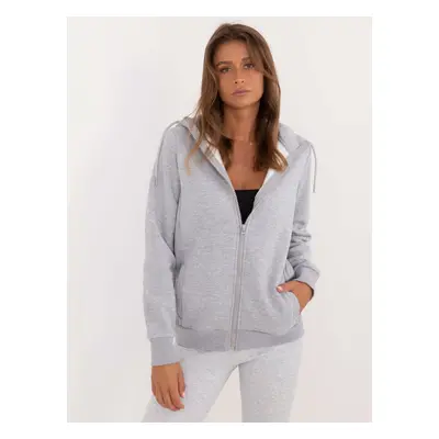 Světle šedá dámská mikina se zapínáním na zip D10608BC02711B1-grey