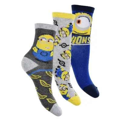 Set chlapeckých ponožek Minions - šedá/modrá/tmavě šedá