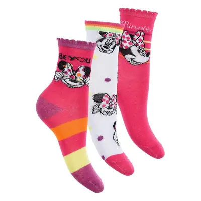 3-pack Disney Minnie Mouse růžové dívčí ponožky