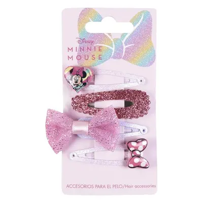 Set 4 vlasových sponek Minnie Mouse