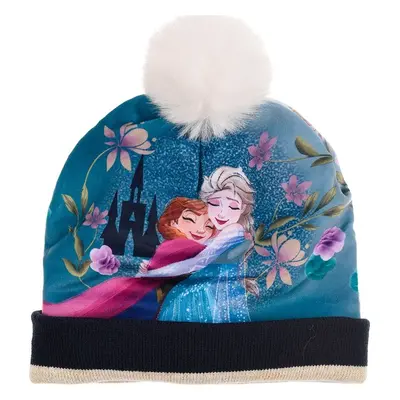 Disney Frozen vzorovaná modrá čepice s bambulí