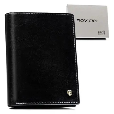 Rovicky Černá pánská kožená peněženka s RFID L256 N104-RVT