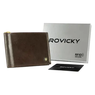 Rovicky Tmavě hnědá pánská peněženka s RFID L266 N1908-RVT