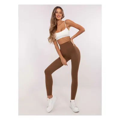 Světle hnědé dámské tvarující legíny s push-up efektem NM-LG-NOU009.39-light brown