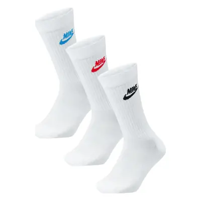 Sada 3 párů bílých vysokých ponožek s barevným logem Nike Sportswear Everyday Essential Dri-FIT 