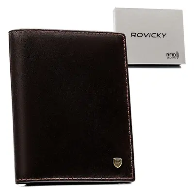 Rovicky Tmavě hnědá pánská kompaktní peněženka s RFID L250 N03-RVT