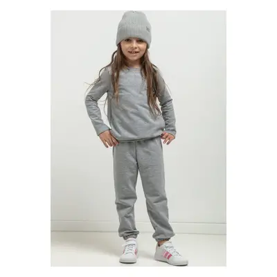 Světle šedé dívčí joggers kalhoty máma a dcera MMD38 - light grey Rozmiar: 98