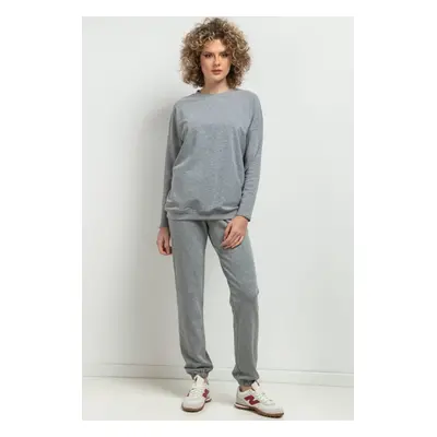 Světle šedé dámské joggers kalhoty máma a dcera MMM38 - light grey Rozmiar: S