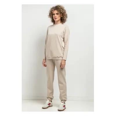 Dámská světle béžová basic mikina máma a dcera MMM39 - light beige Rozmiar: M/L