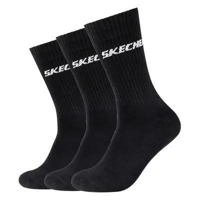 Černé tenisové ponožky Skechers 3pk Tennis Cushioned Long Socks SK41109-9999