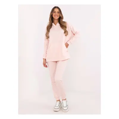 Světle růžová dámská tepláková souprava s oversize mikinou EM-KMPL-861.48-light pink