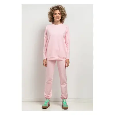 Dámská světle růžová basic mikina máma a dcera MMM39 - light pink Rozmiar: M/L