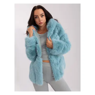 Světle modrý dámský kožíšek -AT-KR-2386.00P-light blue