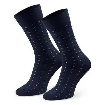 Tmavě modré vzorované pánské oblekové ponožky Art.056 IC251, NAVY BLUE