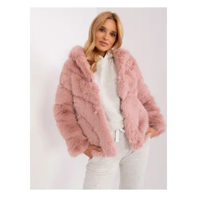 Světle růžový dámský kožíšek -AT-KR-2386.00P-light pink