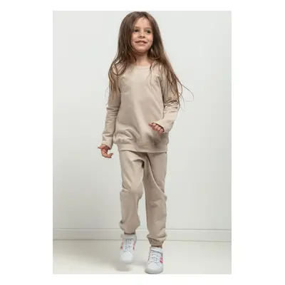 Světle béžové dívčí joggers kalhoty máma a dcera MMD38 - light beige Rozmiar: 98