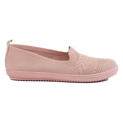 Růžové textilní slip-on JM-763RO