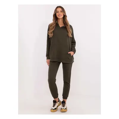 Khaki dámská tepláková souprava s oversize mikinou EM-KMPL-861.48-khaki