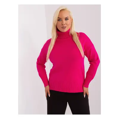 Tmavě růžový svetr s rolákem PM-SW-PM-3681.05P-dark pink