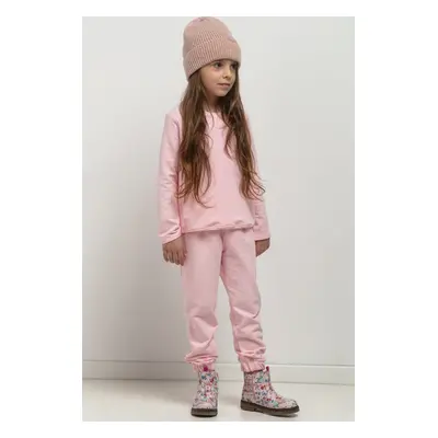 Světle růžové dívčí joggers kalhoty máma a dcera MMD38 - light pink Rozmiar: 98