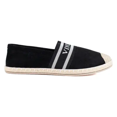 Semišové espadrilky dámské černé Vinceza 23-2261B