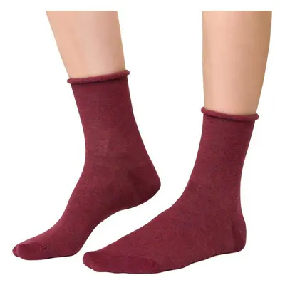 Vínové unisex kašmírové ponožky Art.083 JD003, BURGUNDY MELANGE