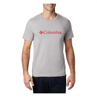 Světle šedé pánské tričko s krátkým rukávem Columbia CSC Basic Logo SS Tee 1680053039