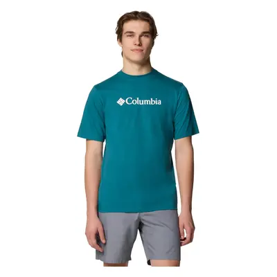 Tyrkysové pánské tričko s krátkým rukávem Columbia CSC Basic Logo SS Tee 1680053364