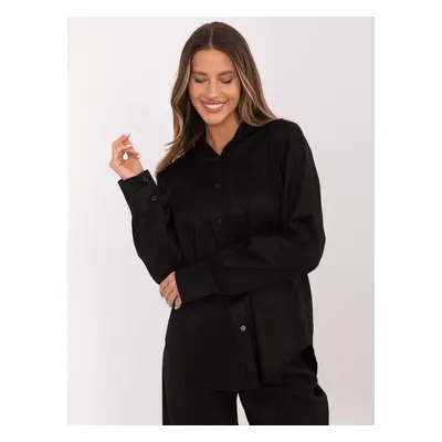 Černá oversize košile s mašlí na zádech -MI-KS-C248.34-black