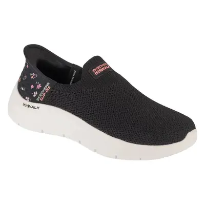 Černé dámské tenisky s jemným květinovým vzorem Skechers Slip-Ins: GO WALK Flex - Sunset Rose 12