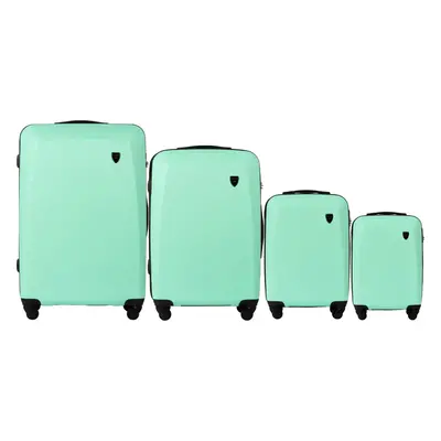 Mintová sada čtyř cestovních kufrů 0125, Luggage 4 sets (L,M,S,XS) Wings, Light green