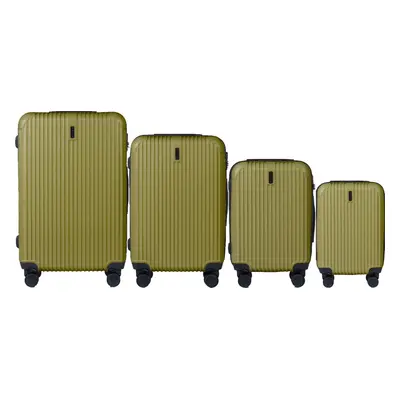 Khaki sada 4 kufrů TR059, Luggage 4 sets (L,M,S,XS) Wings, Tea Green