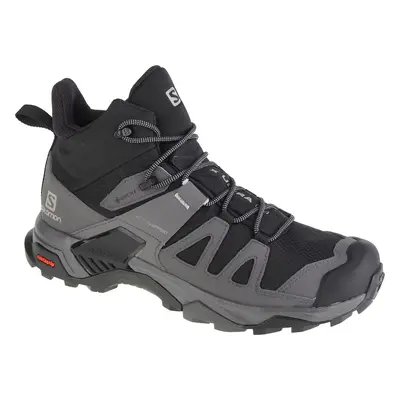 Šedo-černé pánské kotníkové outdoorové boty Salomon X Ultra 4 Mid GTX 413834