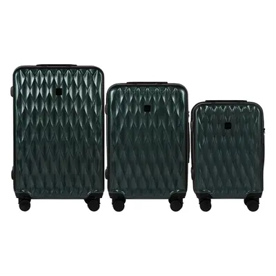 Tmavě zelená sada cestovních kufrů GOLDEN EAGLE PC190, Set of 3 suitcases (L,M,S)