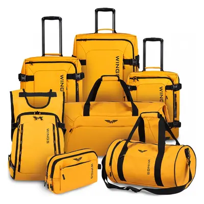 Žlutá sada cestovních kufrů Rook 1809, Set of 7 suitcases Wings, Dark Yellow