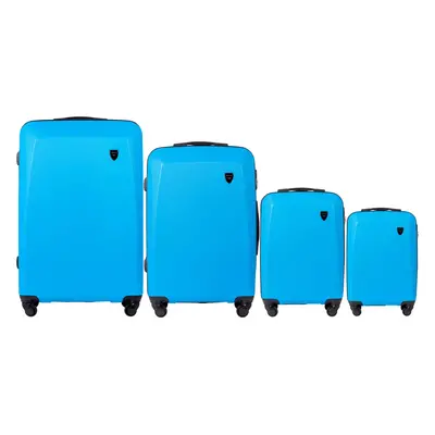 Tyrkysová sada čtyř cestovních kufrů 0125, Luggage 4 sets (L,M,S,XS) Wings, Denim blue