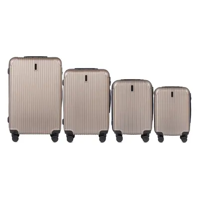 Champagne sada 4 kufrů TR059, Luggage 4 sets (L,M,S,XS) Wings, Champagne