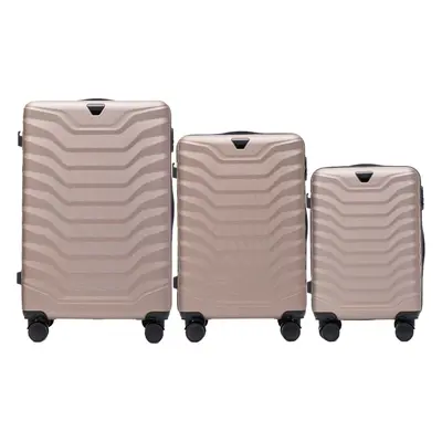 Champagne 3dílná PEAFOWL PEA01, Set of 3 suitcases (L,M,S) Wings, Champagne