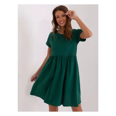 Tmavě zelené šaty DITA krátkým rukávem RV-SK-5672.03P-dark green