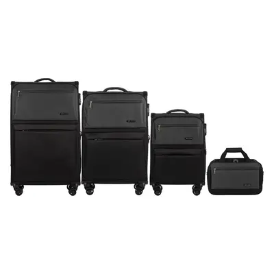 Černo-šedá sada cestovních kufrů s příručním zavazadlem LN01 LN01, Set of 3 suitcases (L,M,S) Wi