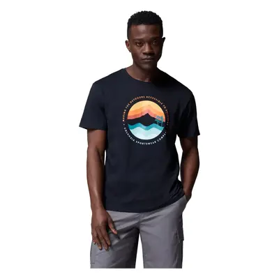 Černé pánské tričko s potiskem Columbia Path Lake II Graphic Tee 1934814024