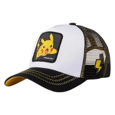 Bílo-černá chlapecká kšiltovka Capslab Freegun Pokemon Pikachu Cap CL-PKM2-1-PIK5