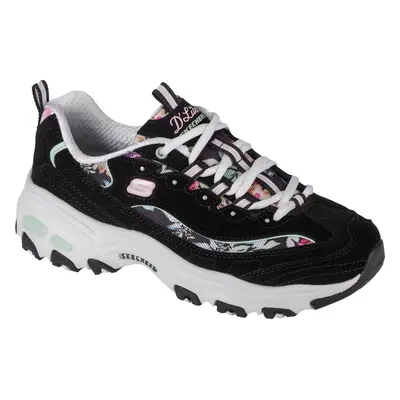 Černé kožené tenisky na platformě Skechers D'Lites-Blooming Fields 149794-BKMT