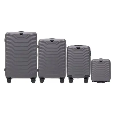 Tmavě šedá 4dílná PEAFOWL PEA01, Set of 4 suitcases (L,M,S,XXS) Wings, Dark Grey