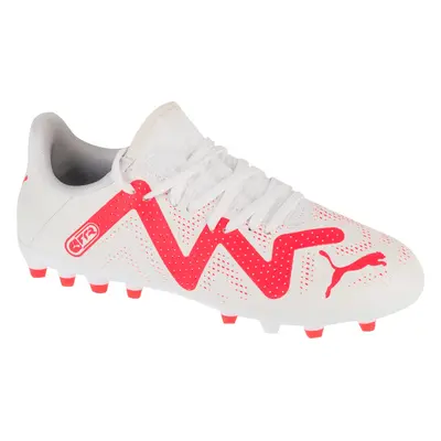 Bílo-červené dětské kopačky Puma Future Play MG Jr 107390-01