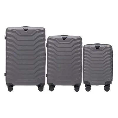 Tmavě šedá 3dílná PEAFOWL PEA01, Set of 3 suitcases (L,M,S) Wings, Dark grey