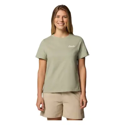 Khaki dámské tričko s krátkým rukávem Columbia Rolling Bend Graphic SS Tee 2120021348