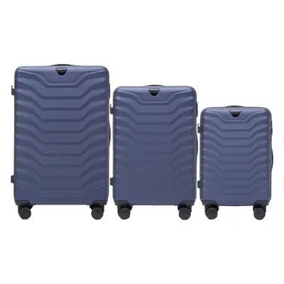 Tmavě modrá 3dílná PEAFOWL PEA01, Set of 3 suitcases (L,M,S) Wings, Blue